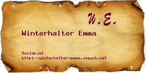 Winterhalter Emma névjegykártya